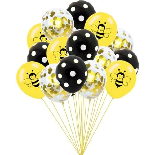 Bumble Bee Balloons Animal Polka Dot Balloons Decoration for Honey Bee Themed Bumblebee Birthday Party Baby Shower Supplies