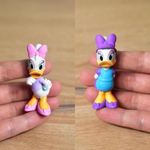 Disney 1set 6cm Cute Cartoon Daisy Duck Figure Toys Collection Room Cake Decoration Cute Gift for Kids