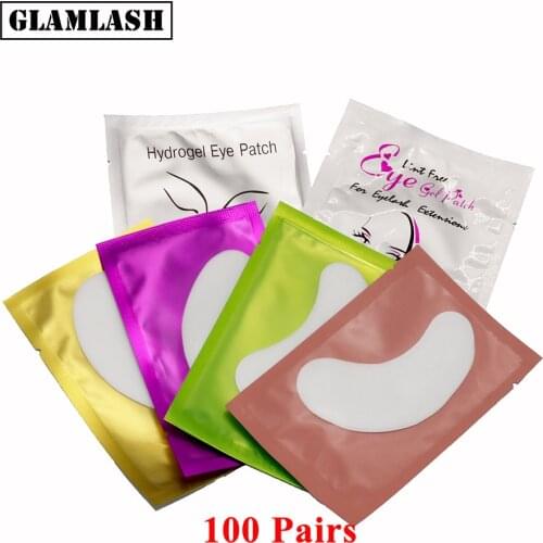 GLAMLASH 100 Pairs premium New Paper Patches Eyelash Extension Under Eye Gel Pad Lash Grafted Eye Tips Sticker Wraps makeup tool