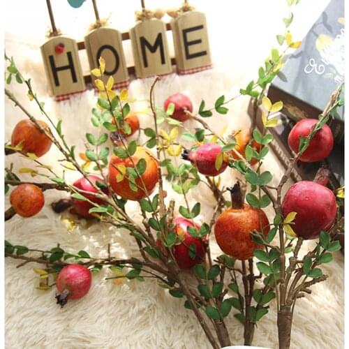 Artificial Fruit Decorations Plastic Fruit Pomegranate Branch Artificial Plants Flowers for Wedding Home Decorative Fake Fruits