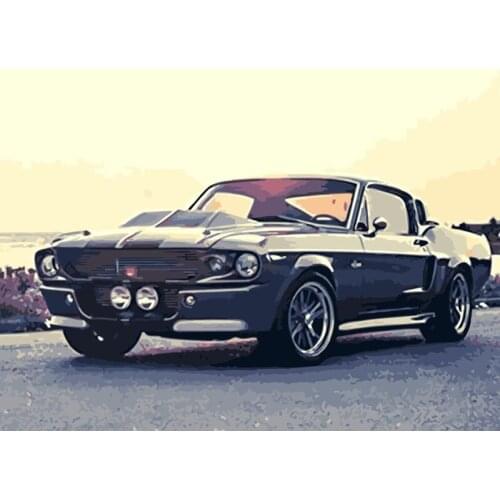 Painting By Numbers DIY Dropshipping 40x50 50x65cm Vintage car by the sea Still life Canvas Wedding Decoration Art picture Gift