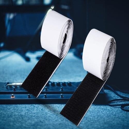 2Pcs Pedal Board Tape Hook Loop Grip Roll Instrument Supplies Adhesive Guitar Pedalboard Pedals Mounting 2mx2.5cm Guitar