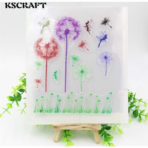 KSCRAFT DIY Angel Dandelion Design Clear Silicone Rubber Stamp for DIY scrapbooking/photo album Decorative craft 09