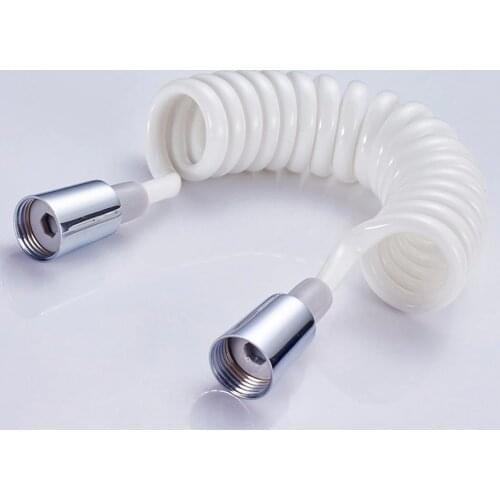 Copper Cap Shower Foam Bidet Telescopic Spring Hose 1.5m PVC Spring Flexible Retractable Shower Hose Shower Head Toilet Bidet