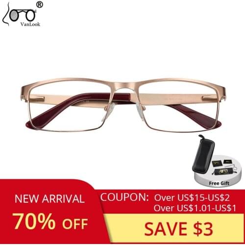 Multifocal Progressive Reading Glasses For Men Metal Anti Blue Light Eyeglasses