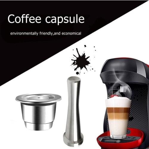 Reusable Stainless Steel Refillable Coffee Capsule Tamper for Nespresso Coffeeware For Nespresso Refillable Coffee Maker Basket