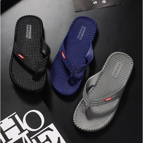 Fashion Black Mens Home Slippers Comfortable Massage Slippers Men Indoor Bathroom Shoes Non Slip House Slippers Man Flip Flops