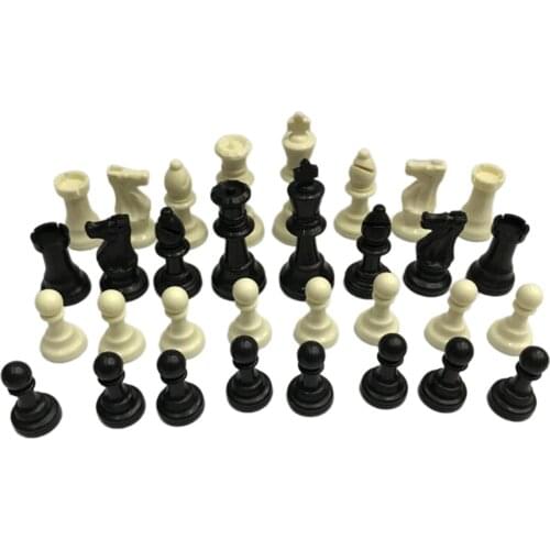 32x Chess Pieces Set Entertainment Checkers Board Game 75mm King for Travel