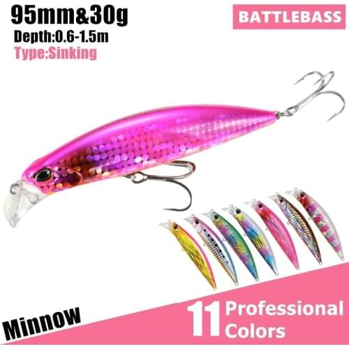 2020 New Minnow Fishing Lure Artificial Hard Baits 10cm/30g Crankbait Jerkbait Wobbler Fishing Tackle Good Treble Hooks Tackle