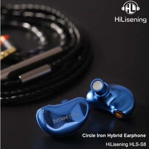 MGS Original HiLisening1BA+1DD HLS-S8 MMCX Dynamic Driver & Balanced Armature Hybrid Earphone with microphone HiFi earphone