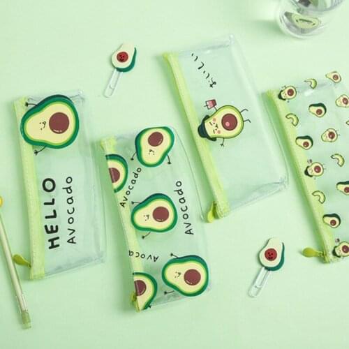 Pencil Bag Transparent Cartoon Fruit Pencil Case Storage Storage Bag Suitable For Pen Eraser Stationery School