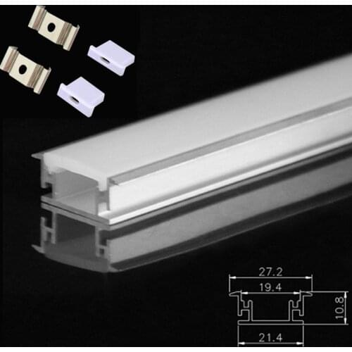 DHL 10-100PCS 1m Underground LED aluminum profile Led Line light 3528 5050 5630 for led strip,milky cover Led aluminum channel