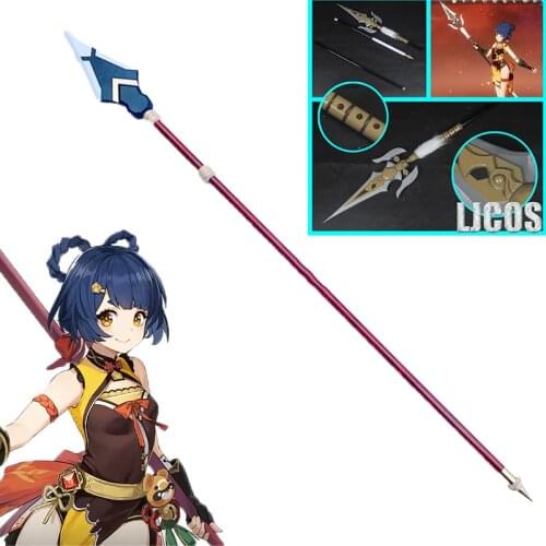 Hot Game Genshin Impact Xiangling Spear Cosplay Weapon Halloween Carnival Custom Hand Made Prop 160cm