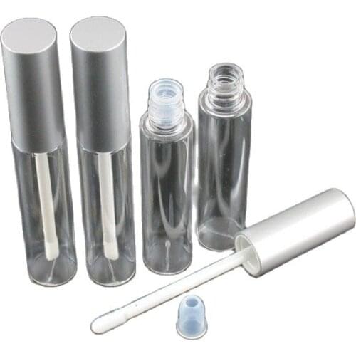 10ml transparent lip gloss tube with matte silver top or cosmetic tube or Eyelash growth liquid tube