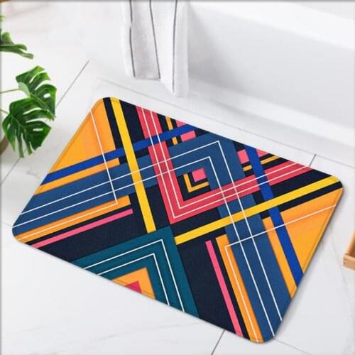 Colorful Stripe Kitchen Mat Carpet Non-slip Living Room Floor Mat Entrance Door Mat Rugs for Living Room Bedroom Bath Carpets