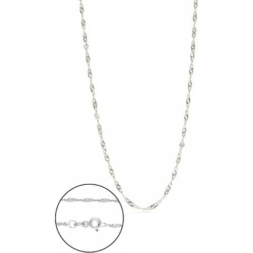 Silver 45 cm Singapore Edging chain necklace