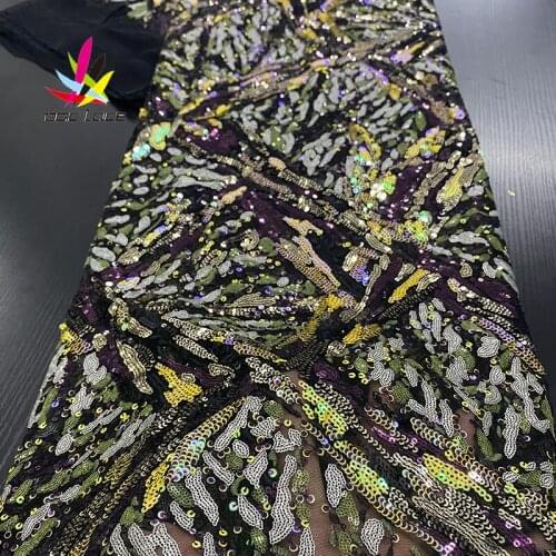 Heavy African Lace Fabric 2020 Sequin Tulle Lace Fabric High Quality Beautiful French Tulle Lace Fabric