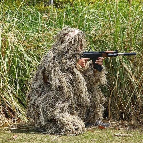 5Pcs/Set 3D Universal Camouflage Suits Adjustable Size Ghillie Suit For Hunting Army Military Tactical-Sniper Set Kits Games
