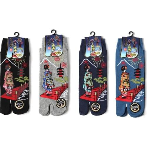 YOOWALK sandal short socks Unisex Socks Cotton beautiful lady design Split Toe Socks flip flop socks tabi