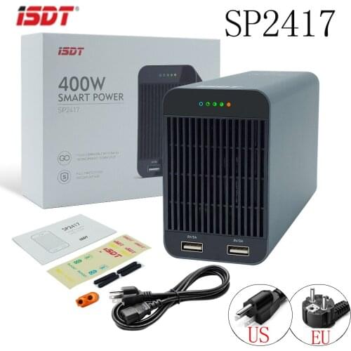 ISDT SP2417 400W RC Battery Charger Adapter High Power Switch Smart Control w / LED USB Charging For RC Models Supply Industrial