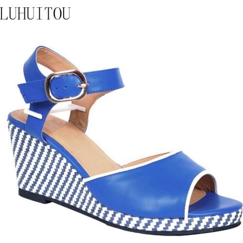 2018 NEW women`s summer sandals platform shoes wedge casual shoes fashion lady sandals purfle shoes Arrival Thick Heels Sandals