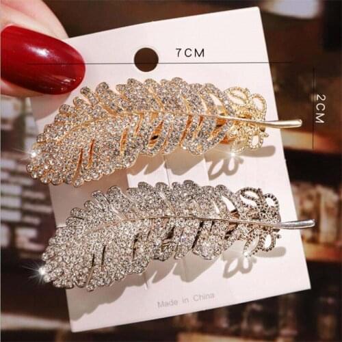 Women Elegant Shining Feather Star Silver Gold Hair Clips Sweet Hair Ornament Headband Hairpin Fashion Hair Accessories