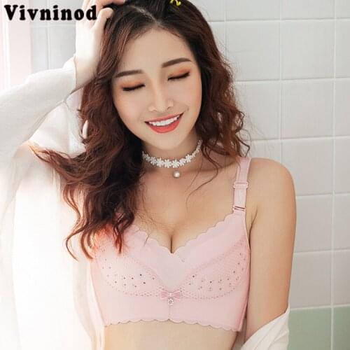Female Ultra-Thin Bh 3/4 Cup Hot Bra Side Receiving Breast Perforation Breathable Bra Ruffled Ultra-Thin Cup Underwear Wholesale