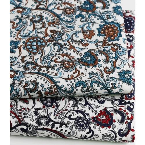 100cm*147cm Retro Floral Cotton Poplin Fabric Sewing Diy Material Traditional Cotton