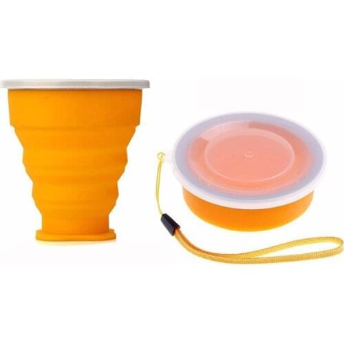 1ps Folding Cup Portable Camping Travel Silicone Retractable Folding Cup Telescopic Collapsible Space-saving Cup Outdor Supplies