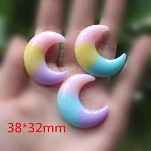 30pcs/lot kawaii resin moon flat back resin cabochons accessories