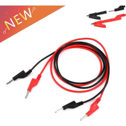 4 Pcs 4mm Red Black Banana Plug To 2000V 8A 15A Crocodile Alligator Clip Test Probe Lead Wire 1m Insulate Clamp