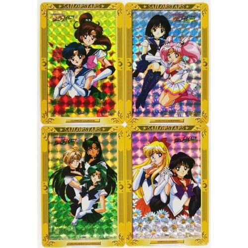 4pcs/set Sailor Moon Toys Hobbies Hobby Collectibles Game Collection Anime Cards