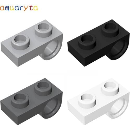 Aquaryta 50pcs Special 1x2 with a Hole Plate on the Bottom Side Building Blocks Parts Compatible 18677 DIY Creativity Toys Gift