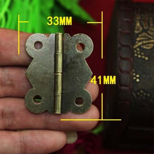 50pcs 33*41MM Antique butterfly hinge 80 degrees Wooden Gift Box Hinge Butterfly Hinge Flat Hinge