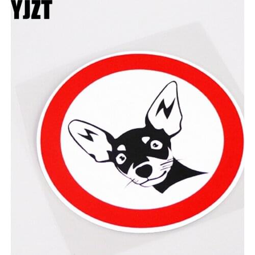 YJZT 11CM*11CM Personality Animal CHIHUAHUA DOG Warning Mark Car Sticker Decal PVC 13-0975