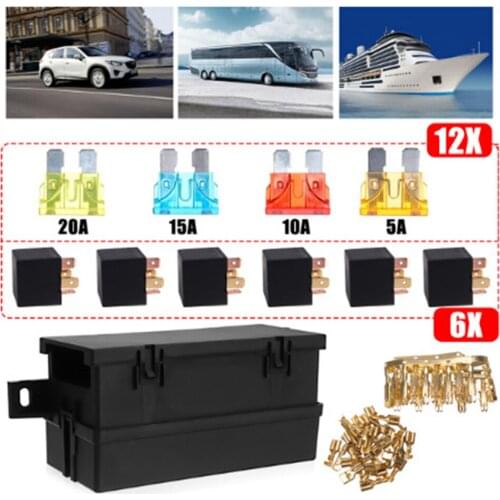 Car 11 Way Fuse Holder Relay Box With Terminals Relays Waterproof Connectors