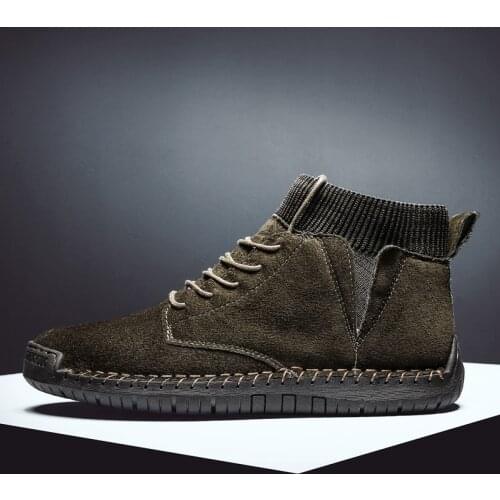 Boot Shoes Men Vintage Boots Men Casual Shoes Leather Fashion Man Mens Sneakers Boot Coturno Mens Tenis De Bota Para Hombre