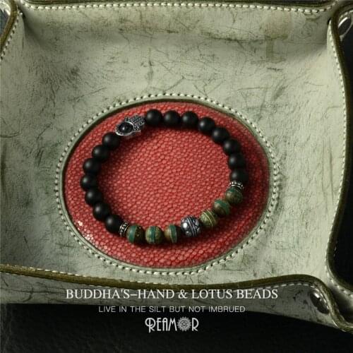 RUIMO Hamsa Natural Stone Bracelet Stainless Steel Bead Evil Eye Fatima Hand Men Stretch String Beaded Bracelet Jewelry 2019