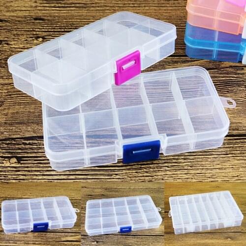 10/15/24 Compartments Plastic Storage Case Box Transparent Fishing Lure Square Fishing Box Spoon Hook Lure Tackle Box Fish Acc