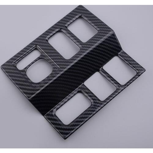 Carbon Fiber Black Head Light Lamp Switch Button Trim Fit For Toyota Tundra 2014 2015 2016 2017 2018 2019 ABS