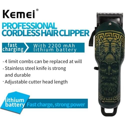 Kemei-735 Professional Barber Hair Clipper Rechargeable Electric Hair Cutting Machine Men Shaver Cordless Hair Trimmer