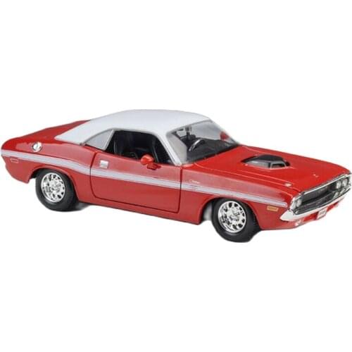 1:24 1970 Dodge Challeger Coupe RT Red Metal Luxury Vehicle Diecast Pull Back Cars Model Toy Collection Xmas Gift