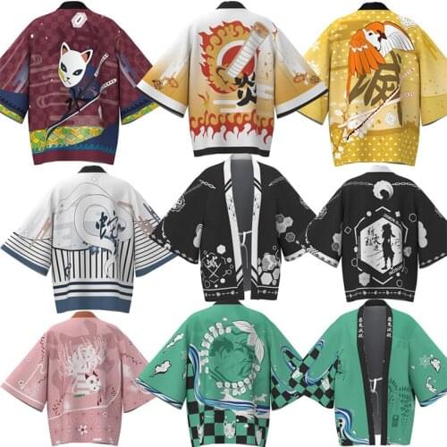 Halloween Costumes Cloak Cosplay Demon Slayer Kimono Yukata Kochou Shinobu Agatsuma Zenitsu Kamado Tanjirou Tomioka Giyuu