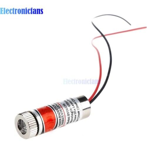650nm 5mW Red Cross Line Laser Module Head Glass Lens Focusable Industrial Class Grade 3-5V