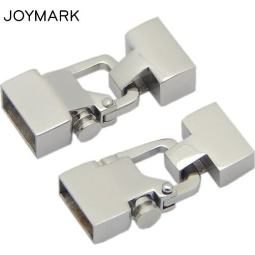 12X 4mm 12X 6mm Hole Stainless Steel Metal Lock Clasps For DIY Leather Cord Bracelet Jewelry Making Findings Material BXGC-165