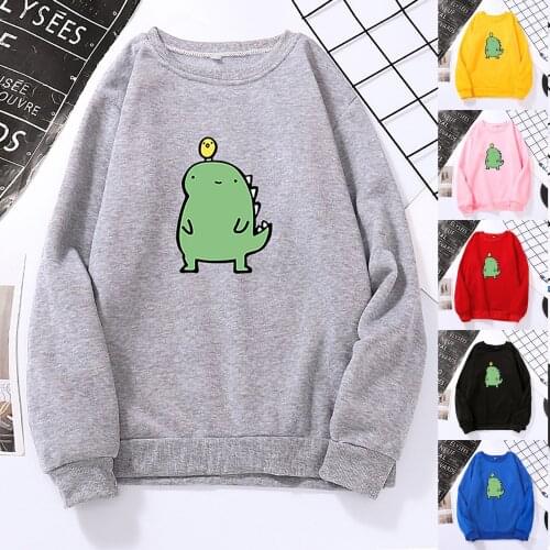 Fashion Women Sweatshirt Casual Print Long Sleeve Dinosaur Hoodies All-Match Sweatshirt Multiple Styles Tops толстовка женская