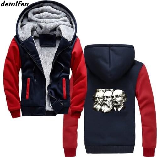 The Soviet Union The Great Communist Lenin ,Marx ,Engels Print Mens Sweatshirt Winter Hoody Zipper Hoodie Jacket Top