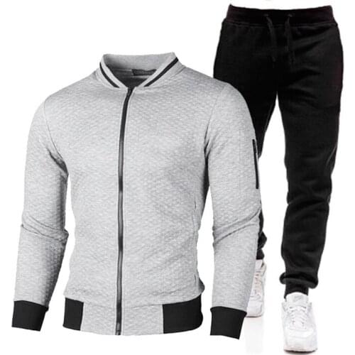 Tracksuits Men Casual Set 2021 Winter New Brand Jogger Tracksuit Zipper Hoodies+Pants 2PC Sets Mens Sportswear Suit Clothing