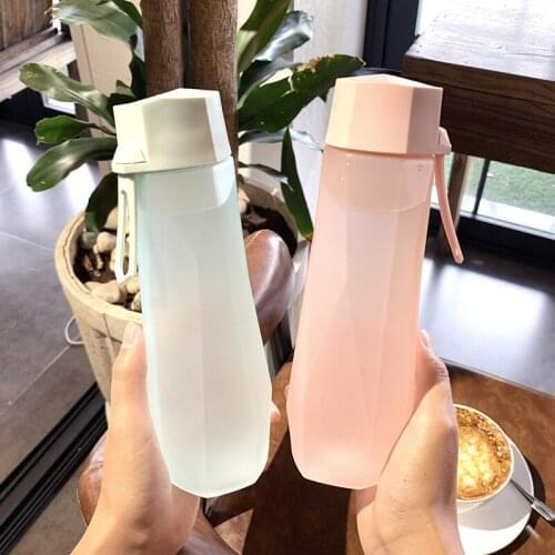 New Trend Diamond Gray Space Bottle Leisure Plastic Bottle Ins Harajuku Simple Fashion Portable Water Bottle