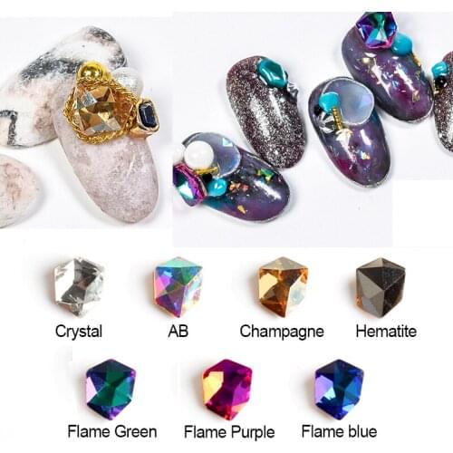 New Art Shiny Crystals Ice cube Shape 30/100pcs Nail Rhinestones 3D Strass Charm Glass Gem Manicure Nail Accessories